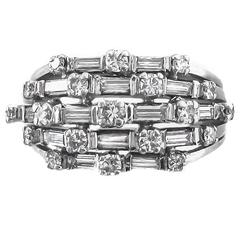1950s Diamond Platinum Ring 6