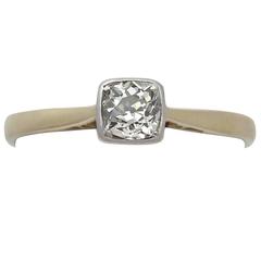 0.56Ct Diamond and 18k Yellow Gold Solitaire Ring - Antique Circa 1910 7