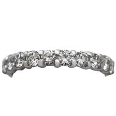 1.24Ct Diamond and 18k Yellow Gold Half Eternity Ring - Vintage Circa 1990 8