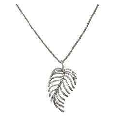 Jona Articulated Diamond Gold Feather Pendant 8