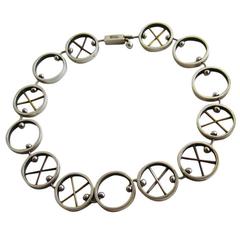 1950s Earl Pardon Rare Brass Copper Sterling Silver Choker Necklace 6