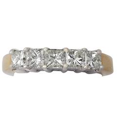 1.53Ct Diamond Five Stone, 18k Yellow Gold Ring - Contemporary Circa 2000 3
