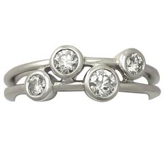 0.48 Ct Diamond, 18 Ct White Gold Raindance Style Ring - Contemporary 9