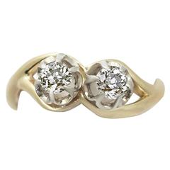 0.59 Ct Diamond and 18 Ct Yellow Gold, Platinum Set Twist Ring 1