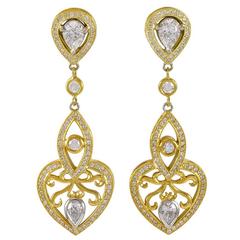 Diamond Gold Dangle Earrings 5