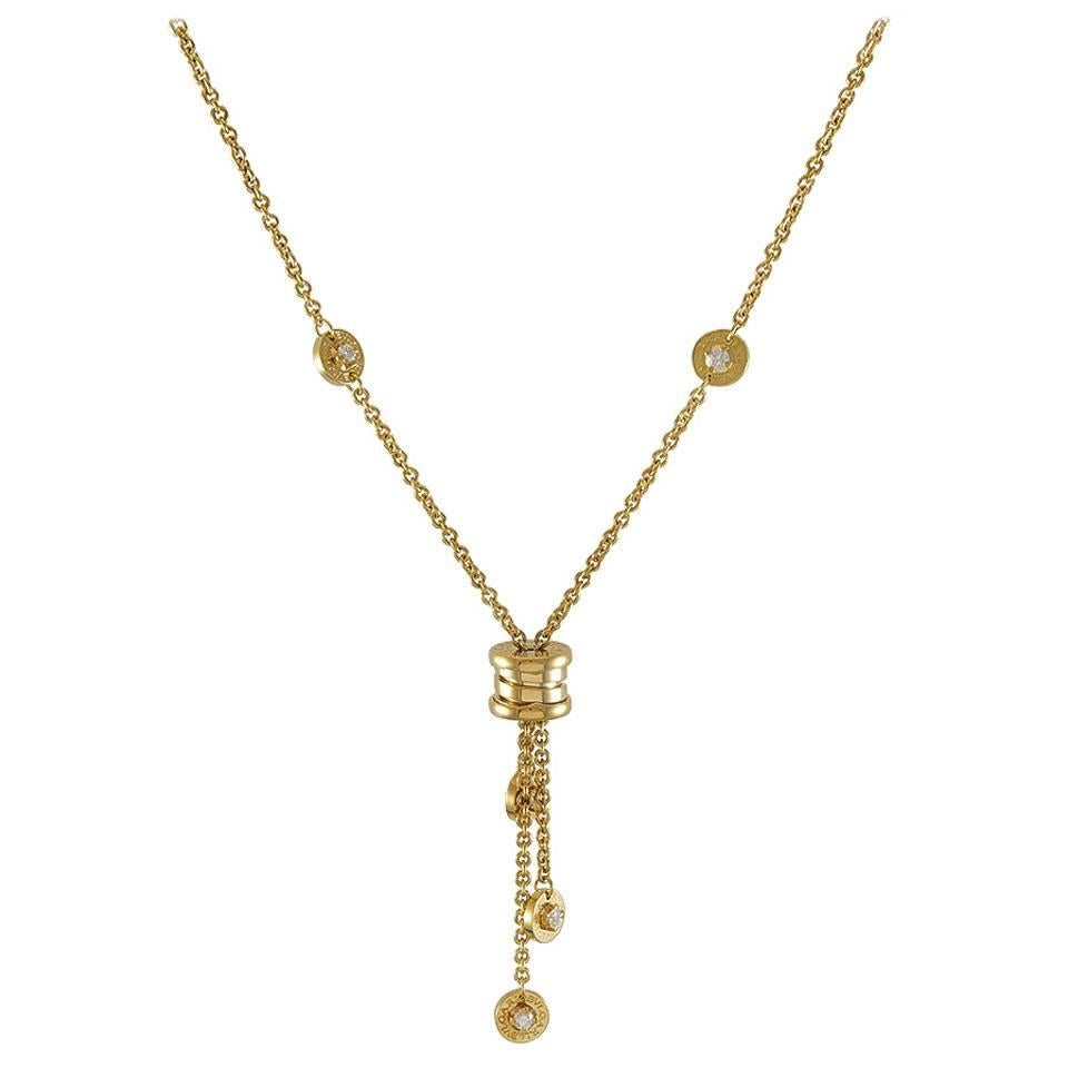 Bulgari B Zero One Diamond Gold Lariat Necklace