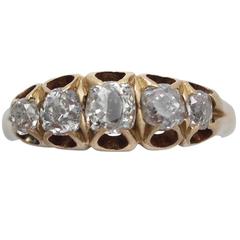 1880 Antique Diamond & Yellow Gold Five Stone Ring 3
