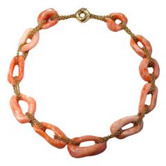 Jona Coral Gold Link Necklace 8