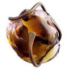Claire Falkenstein Bronze Handblown Glass Pendant