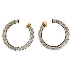 Circle of Diamonds Gold Hoop Earrings 7