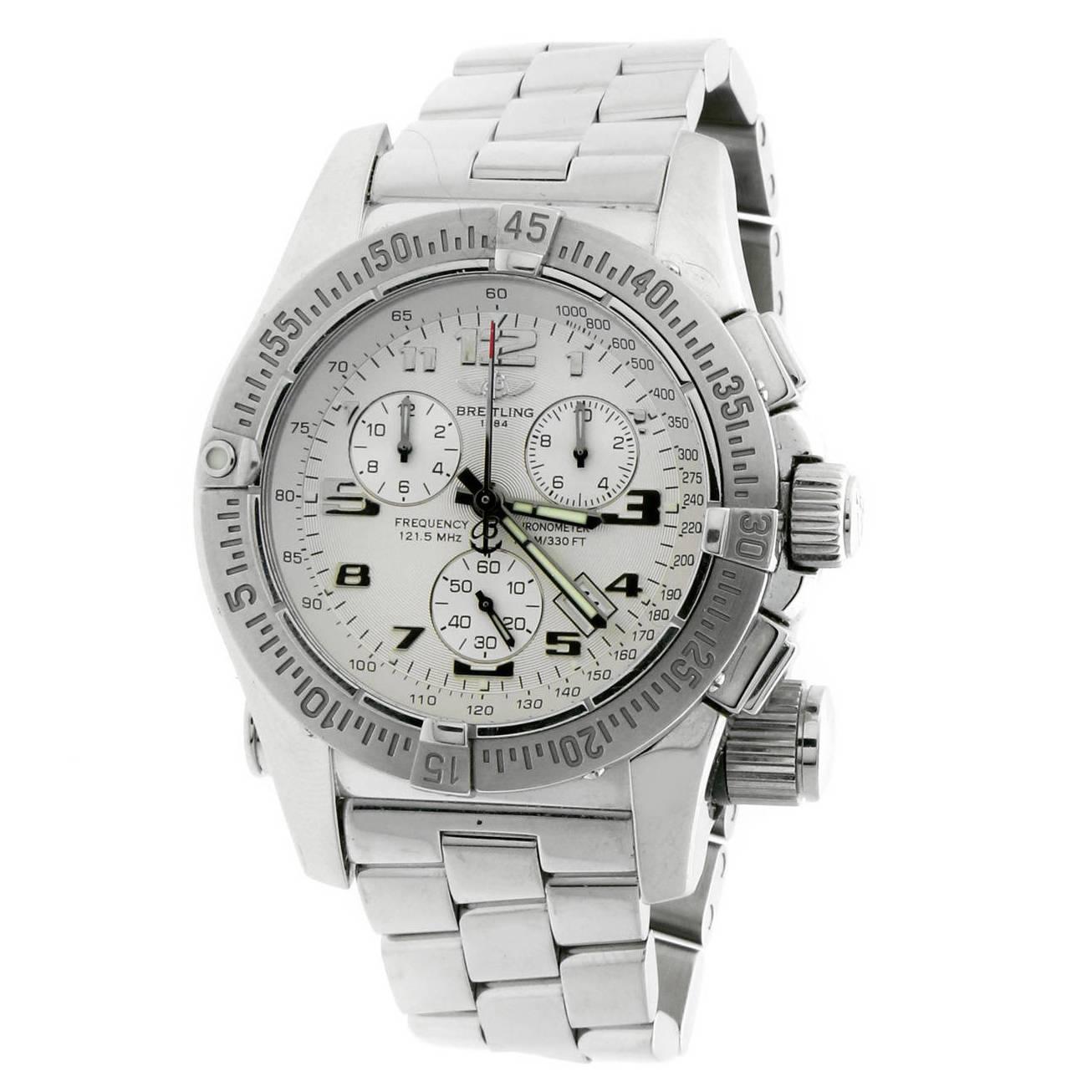 Breitling Stainless Steel Emergency Superquartz Wristwatch