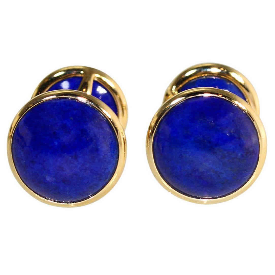Tiffany & Co. Elsa Peretti Lapis Lazuli Gold Cufflinks
