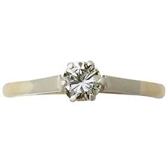 0.35Ct Diamond and 18k Yellow Gold Solitaire Ring - Vintage Circa 1950 9