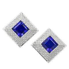 Tanzanite and Diamond Earrings by Samuel Getz