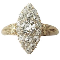 2.43Ct Diamond and 14k Yellow Gold Dress Ring - Antique Circa 1900