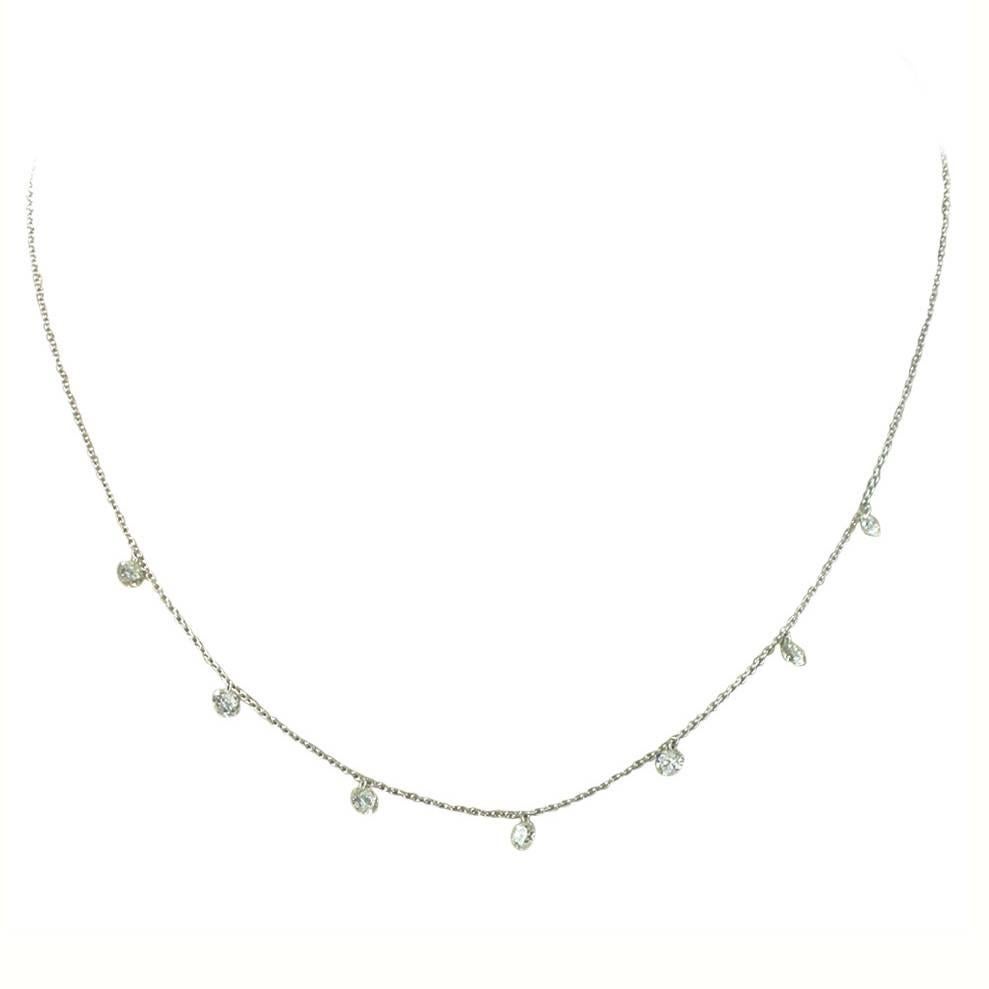 Jona Floating Diamond Platinum Chain Necklace
