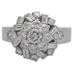 1960s 2.68 Carat Diamond and White Gold Cluster Ring 10