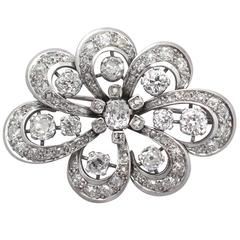 4.50Ct Diamond, 18k White Gold Brooch - Antique Edwardian 11