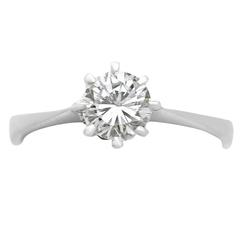 0.75Ct Diamond and 18k White Gold Solitaire Ring - Vintage Circa 1970