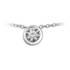 0.53 Ct Diamond and 18 k White Gold Solitaire Pendant - Contemporary 2000 3