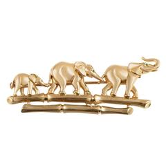 Cartier Emerald Gold Elephant Family Brooch 3