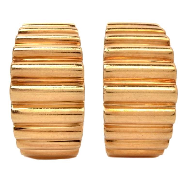Tiffany and Co. Gold Clip Earrings at 1stdibs