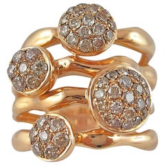 Jona Organic Shape Brown Diamond 18 Karat Rose Gold Ring