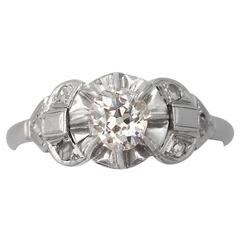 0.72Ct Diamond and Platinum Solitaire Ring - Antique Circa 1910 7