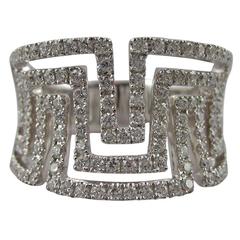 Jona Greek Key Diamond Gold Band Ring 8