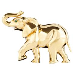 Broche éléphant en or émeraude de Cartier