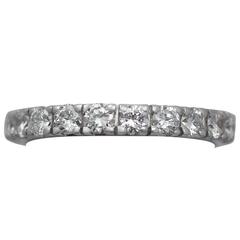 1.07Ct Diamond and Platinum Half Eternity Ring - Contemporary Circa 2000