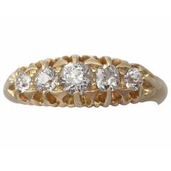 0.78Ct Diamond and 18k Yellow Gold Five Stone Ring - Antique 1903 5