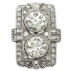 1920s French 4.84 Carat Diamond Platinum Art Deco Ring 12