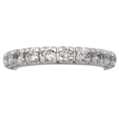 0.35Ct Diamond 18k White Gold Half Eternity Ring - Vintage French Circa 1980 12