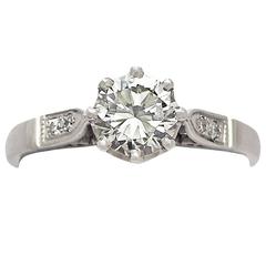 1.04Ct Diamond & Platinum Solitaire Ring - Vintage Circa 1940 & Contemporary 12