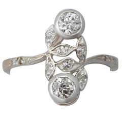 0.60Ct Diamond & 14k Yellow Gold, Silver Set Dress Ring - Antique Austrian 10