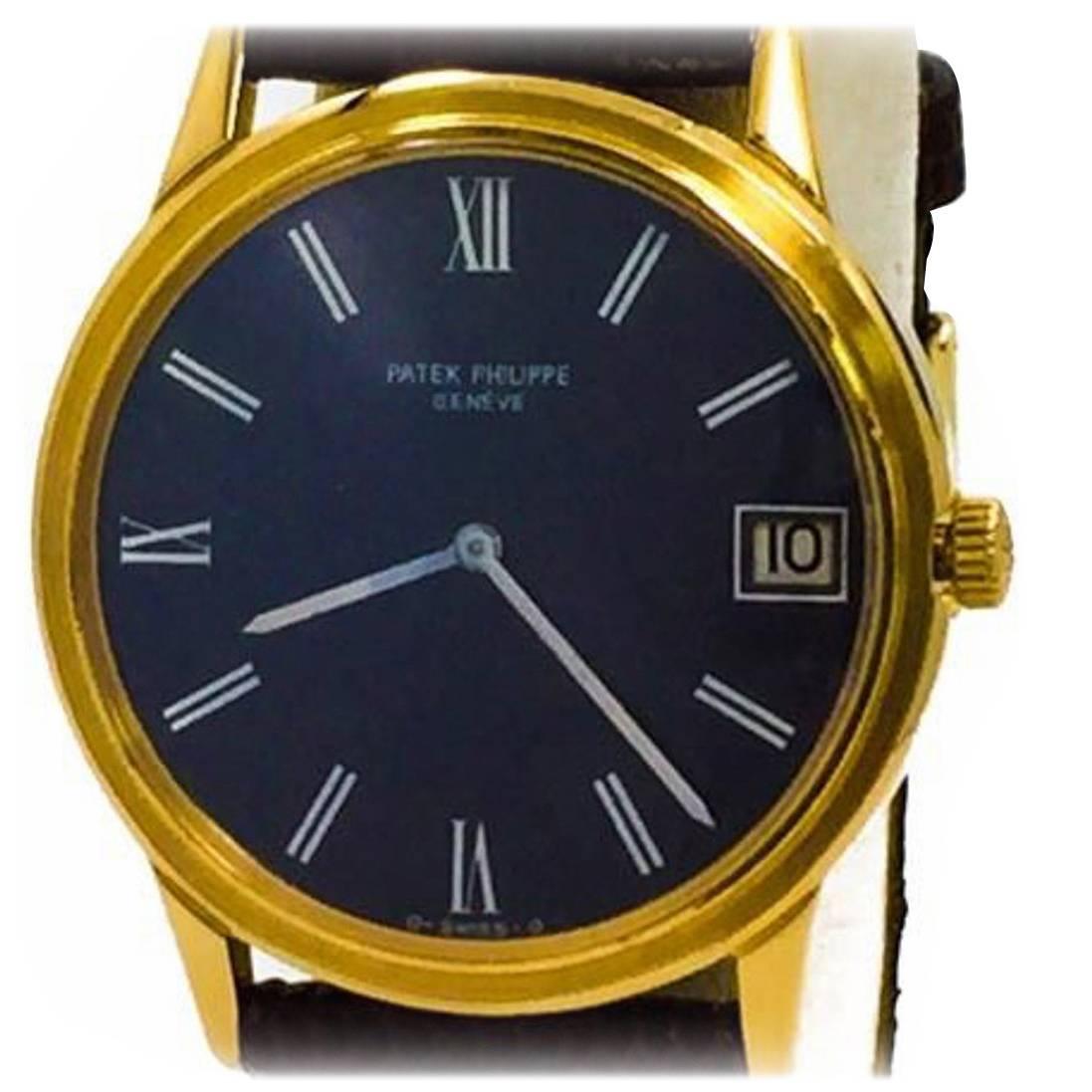 Patek Philippe Yellow Gold Calatrava Date Automatic Wristwatch Ref 3593
