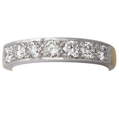 0.95Ct Diamond, 18k Yellow Gold, Platinum Set, Half Eternity Ring - Contemporary 4