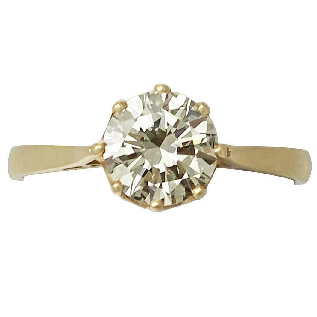 1.42Ct Diamond and Yellow Gold Solitaire Ring, Circa 1960 & Contemorary