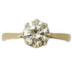 1.42Ct Diamond and Yellow Gold Solitaire Ring, Circa 1960 & Contemorary