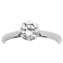 0.81Ct Diamond & 18k White Gold Solitaire Ring - Circa 1960 & 1972 7