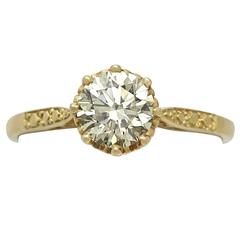 1.10Ct Diamond & 18k Yellow Gold Solitaire Ring