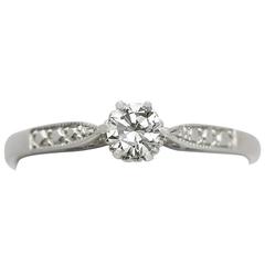 0.22Ct Diamond & Platinum Solitaire Ring - Circa 1960 & Contemporary 11
