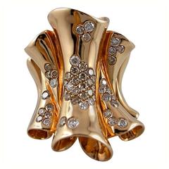 Jona Pergamena Diamond Gold Band Ring 7