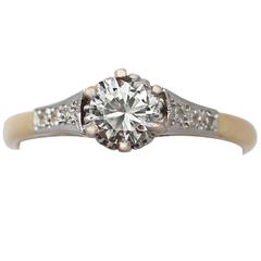 0.62Ct Diamond and 18k Yellow Gold Solitaire Ring - Vintage Circa 1960 7