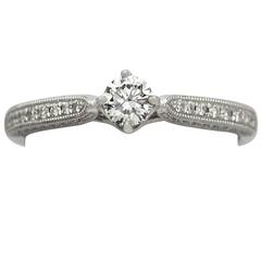 0.24Ct Diamond & Platinum Solitaire Ring - Circa 1980 & Contemporary 11