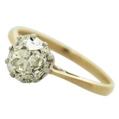 1.83Ct Diamond, 18k Yellow Gold Solitaire Ring - Antique Circa 1890 & Vintage 12