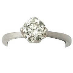 1.01Ct Diamond and Platinum Solitaire Ring - Contemporary 9