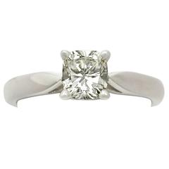 1.05Ct Diamond & 18k White Gold - Art Deco Style - Solitaire Ring - Contemporary 4