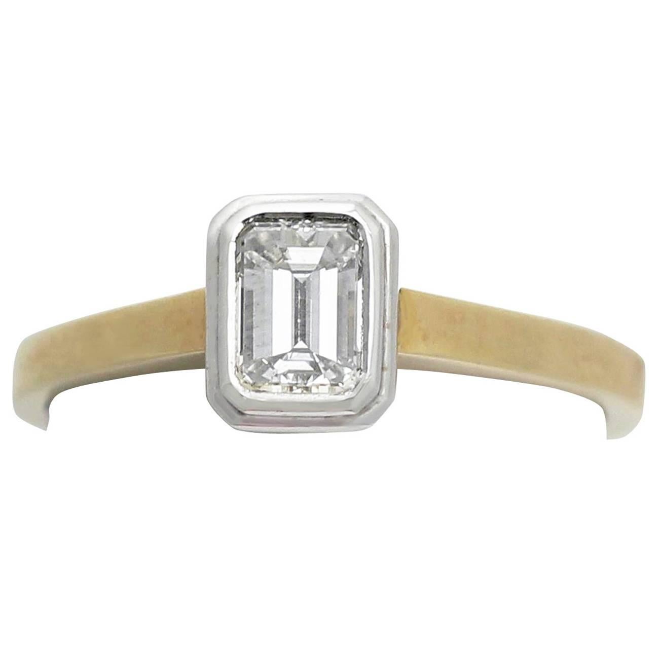 Diamond and Yellow Gold Solitaire Ring, Contemporary 2002